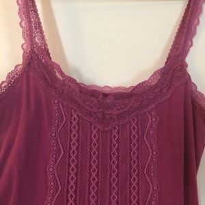 Maurices lace spaghetti straps & trim ribbed tank